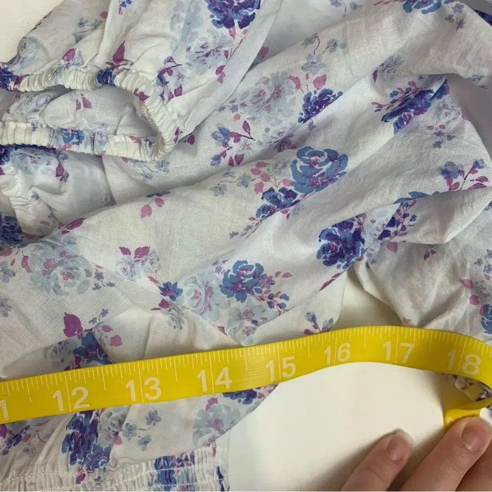 Love Shack fancy women's small white floral maxi dress tiered target purple doen - Picture 11 of 13